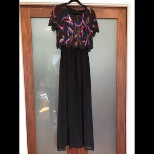 River Island Black Sequin Dress Sz 12